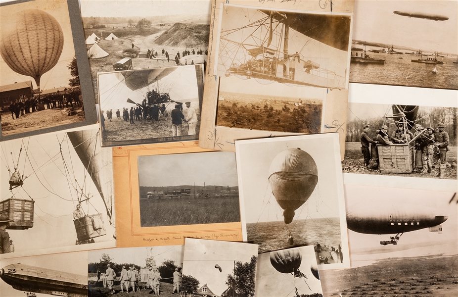  [BALLOONING] Photographs of Military Dirigibles and Balloon...