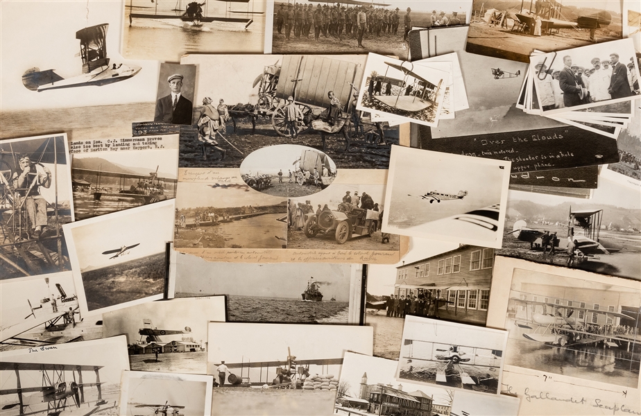  Collection of Pre-1920s Aviation Photographs. Various sizes...