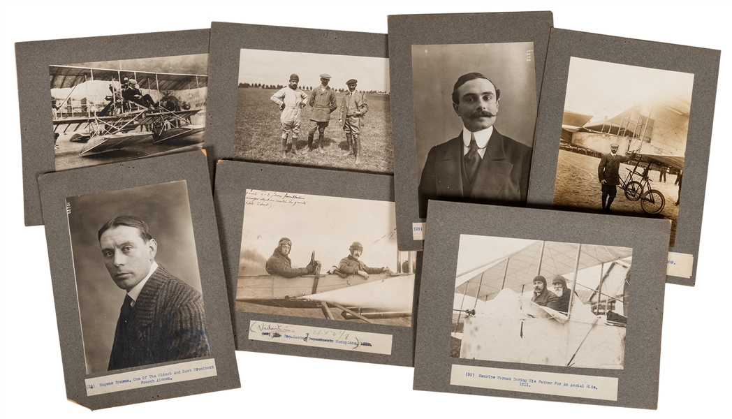  French Air Pioneers and their Machines Photographs. Circa. ...