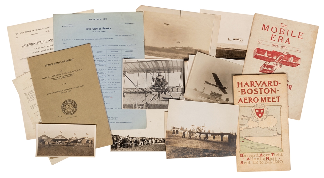  Harvard-Boston 1910 Aero Meet File. Archive of documents an...