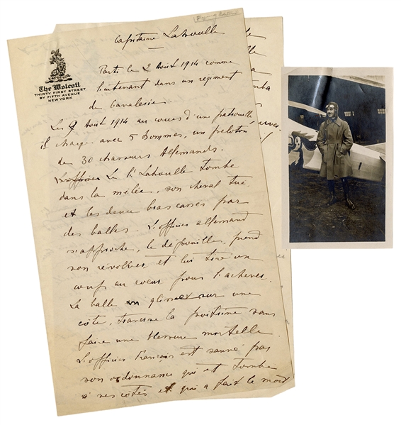  LAHOULLE, August. (1891-1959), August Lahoulle Letter and P...