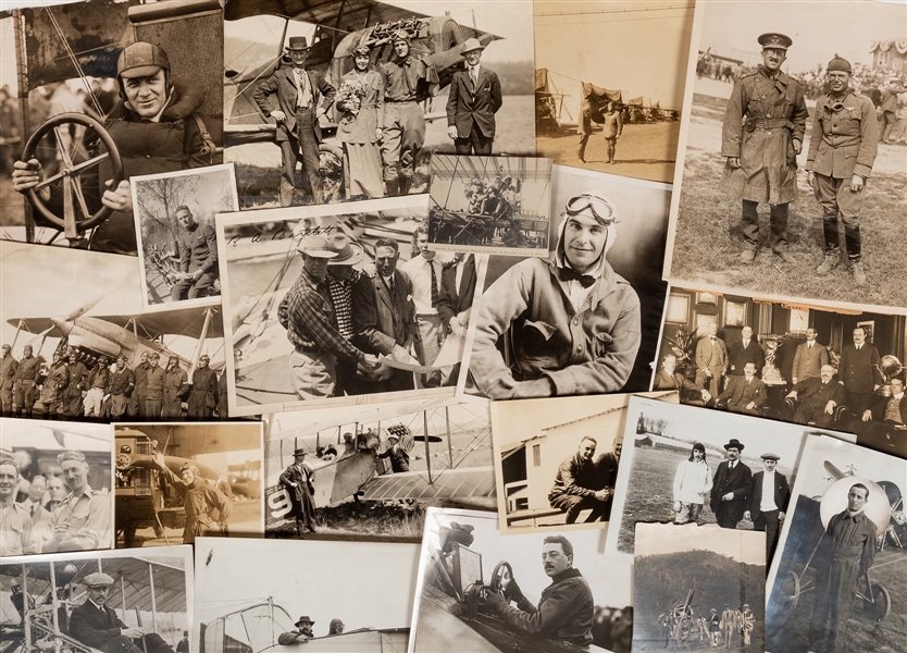  Photo Collection of Aviation Pioneers and Airplanes. Circa....