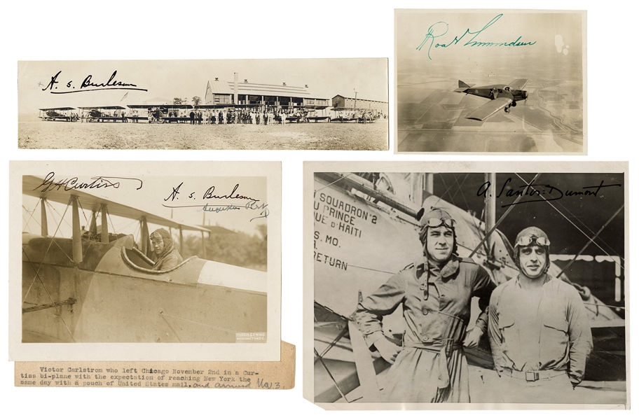  Pioneer Aviators Signed Photographs. Circa 1920. 9 vintage ...