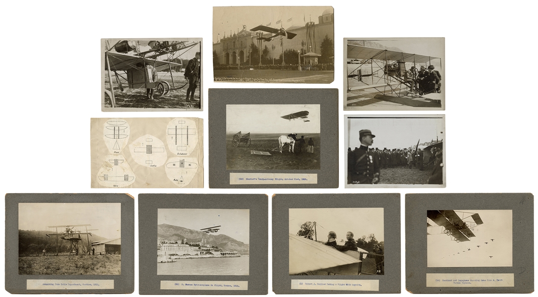  Pre-1913 Aviation Photo Collection. Binder with 42 photogra...