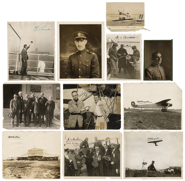  Signed Early Aviation Photographs. 1915-25. 11 signed photo...