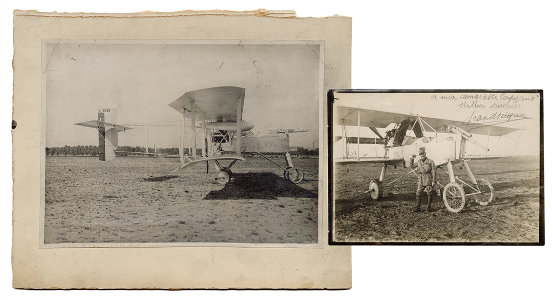  WWI Voisin 4 Pusher Photographs. 1916. Two photographs of V...