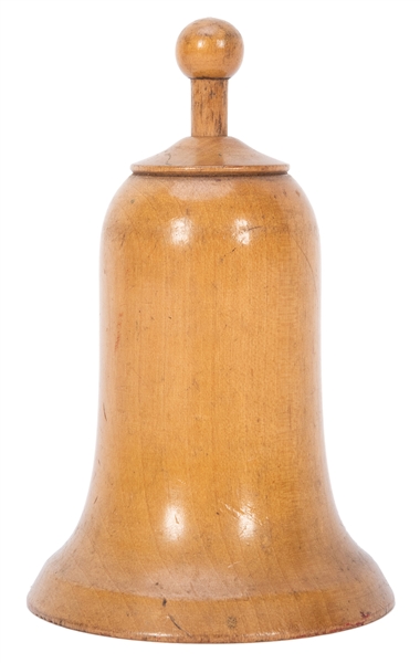  Millet Bell. Circa 1920. Finely turned wooden bell secretly...