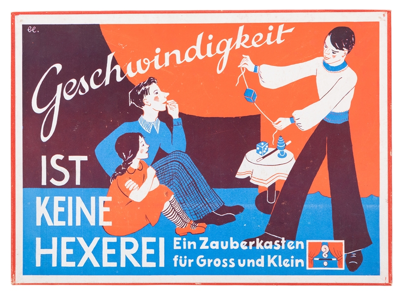  “Geschwindigkeit Is Keine Hexerie” Vintage German Magic Set...