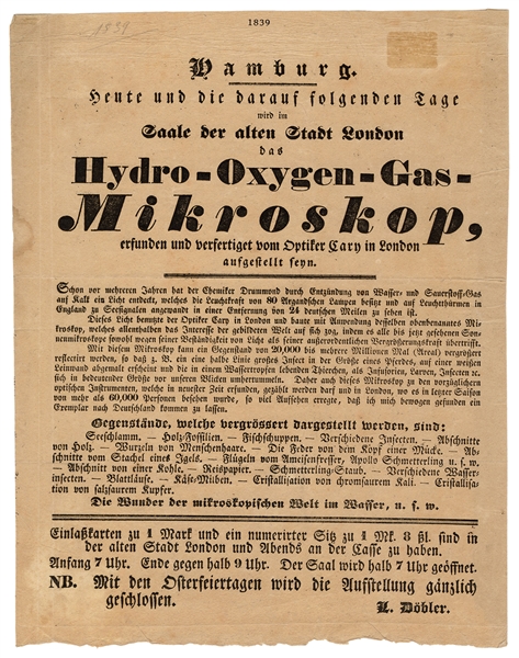  Döbler, Ludwig. Letterpress Broadside Advertising Magician ...