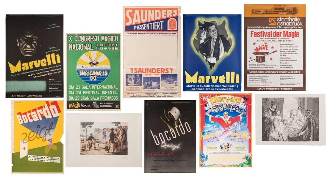  [Posters] Collection of Vintage and Modern German Magic Pos...
