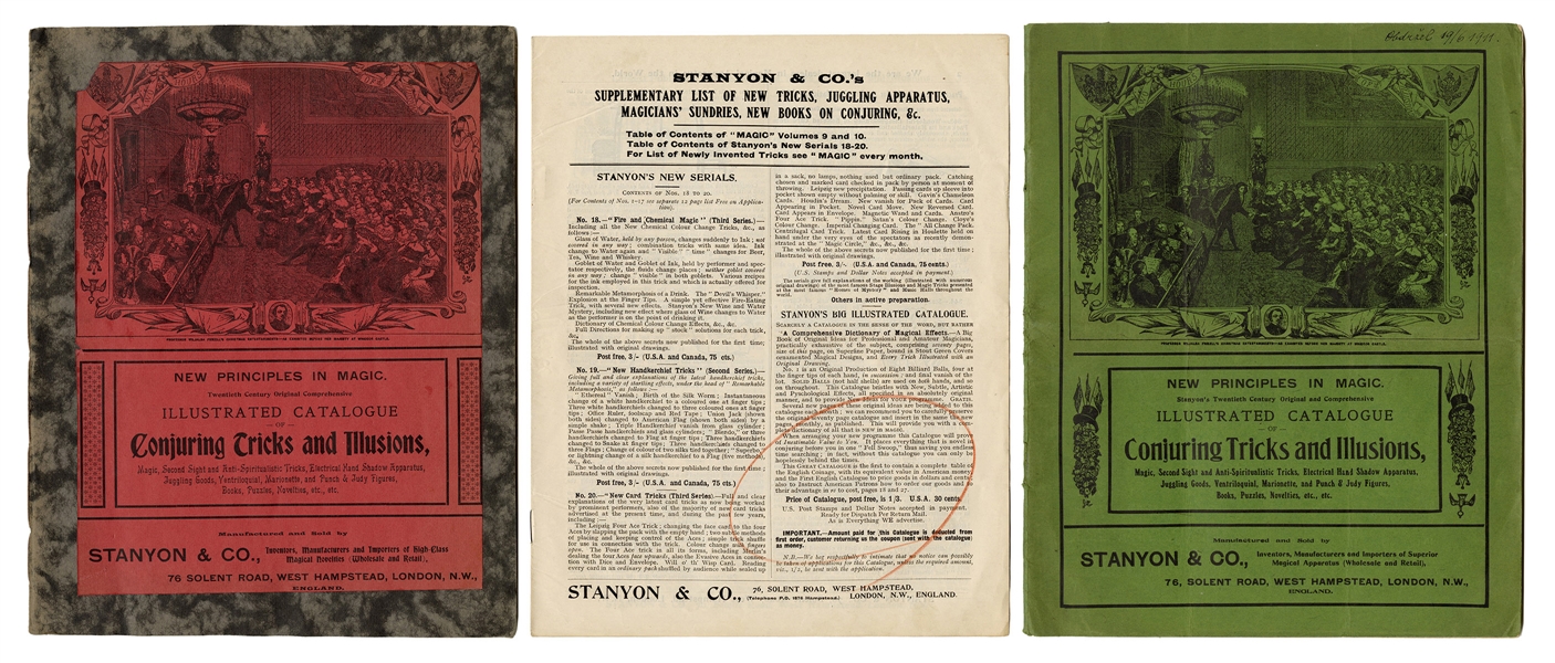  [Stanyon  & Co] Two Stanyon & Co. Catalogues of Conjuring T...