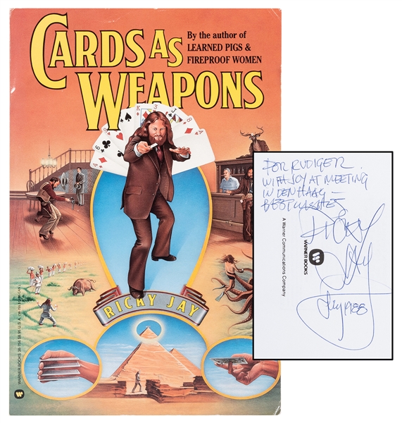  Jay, Ricky. Cards as Weapons. [Presentation Copy]. Warner B...