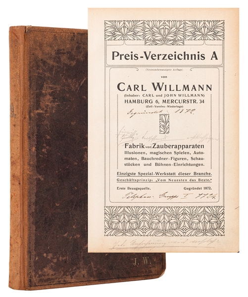  Carl Willmann. Preis-Verzeichnis A / B. Hamburg, ca. 1910s....