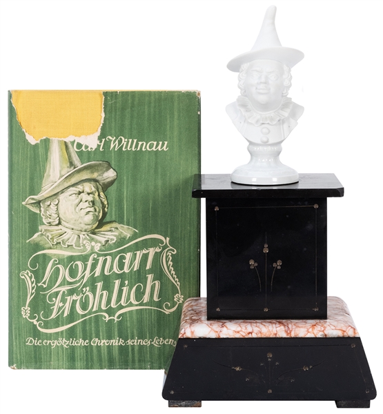  A Desk Bust of Hoffnar Joseph Frolich. Meissen style porcel...