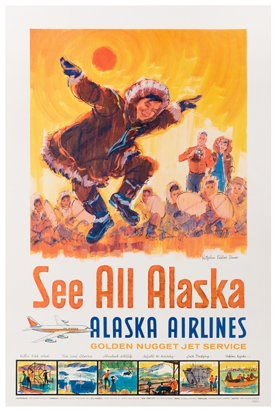  Alaska Airlines / See All Alaska. 1960s. Airline poster adv...