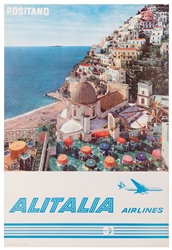  Alitalia / Positano. 1960s. Photo-offset travel poster depi...