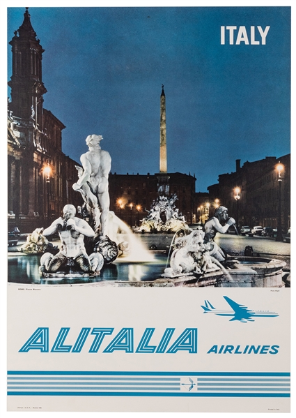  Alitalia / Italy. 1960s. Photo-offset travel poster depicts...