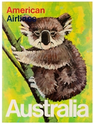  American Airlines / Australia. Circa 1960s. A painterly col...