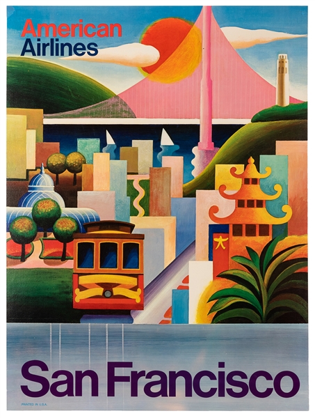 American Airlines / San Francisco. 1970s. A vibrantly color...
