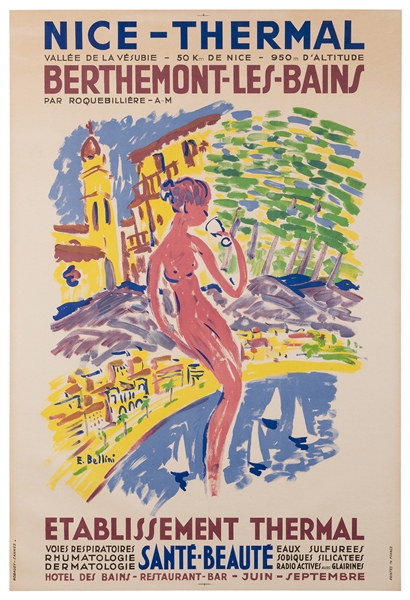  Bellini, E. Nice – Thermal. Cannes: Robaudy, ca. 1940s. Pai...