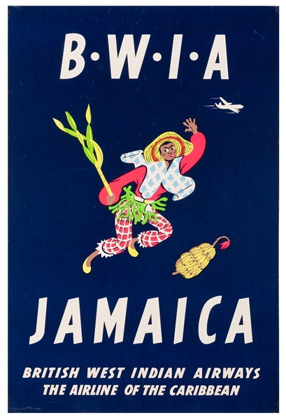  BWIA / Jamaica. 1950s. Silkscreen travel poster for British...
