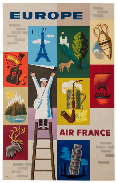  Carlu, Jean (French, 1900-1997). Air France / Europe. Paris...