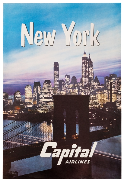  [New York] New York / Capital Airlines. 1950s. Photo-offset...