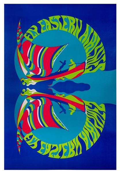  Fly Eastern Airlines. USA, 1960s. Airline poster with a dou...