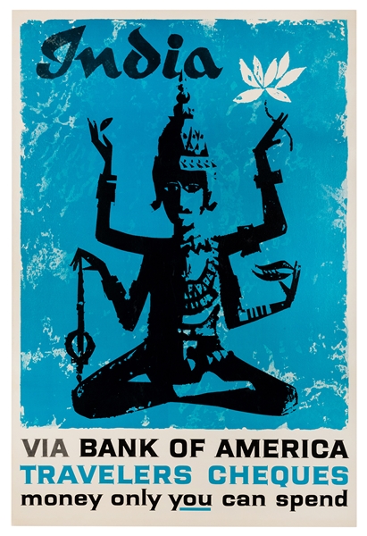  [India] India / Bank of America. Circa 1950s. Glossy color ...