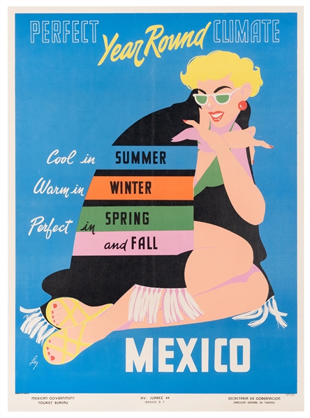  Ley. Mexico / Perfect Year Round Climate. 1950s. Tourism po...