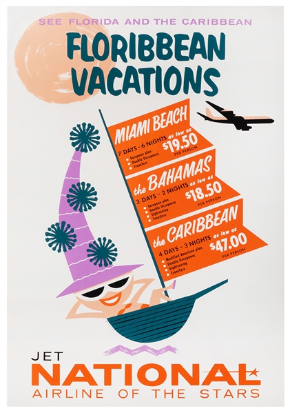  Mendoza. Floribbean Vacations / Jet National. Circa 1960s. ...