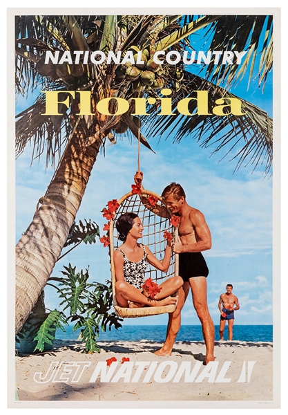  Jet National / Florida. 1960s. Color photo-offset airline p...