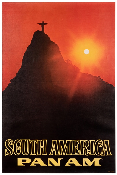  Pan Am / South America. 1960s. Photo-offset travel poster o...
