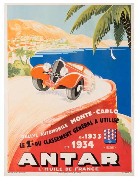  Rallye Automobile Monte-Carlo. Antar. France: Vox, 1933/193...