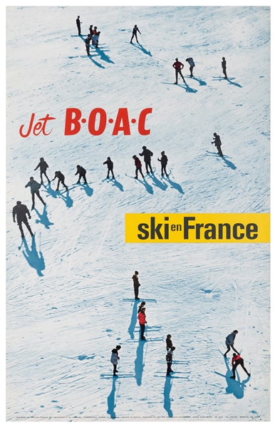  [Ski] BOAC / Ski en France. 1960s. Tourism poster published...
