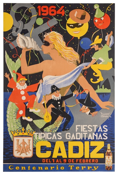  Anaya, Ricard. Cadiz / Fiestas Tipicas Gaditanas. 1964. Lit...