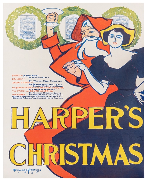  Penfield, Edward. Harper’s / Christmas. 1895. Lithograph ad...