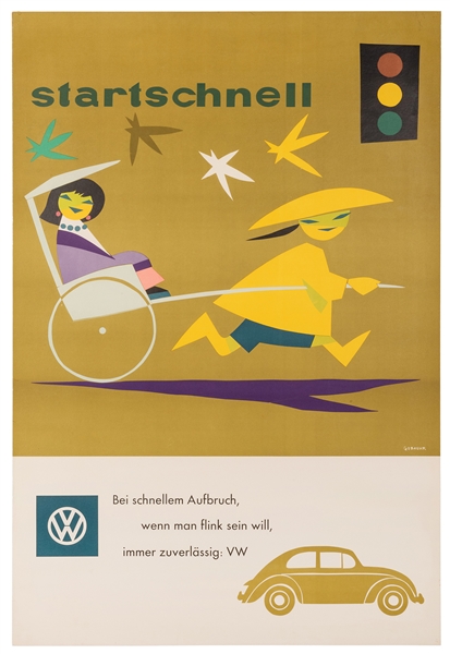  Gebauhr, Hans. Startschnell / [Volkswagen]. Circa 1958. Col...