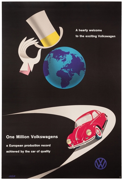  Looser, Hans. One Million Volkswagens. 1955. Lithograph in ...