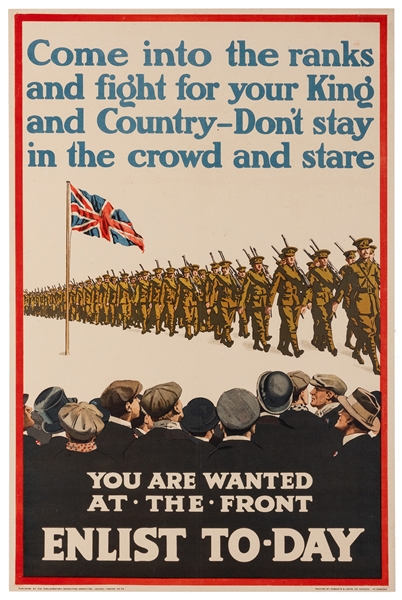  Enlist Today / WWI Recruitment Poster. London: Roberts & Le...