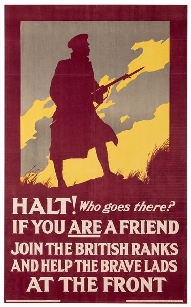  Halt! Who Goes There? London: Hill Siefken, ca. 1918. A Bri...