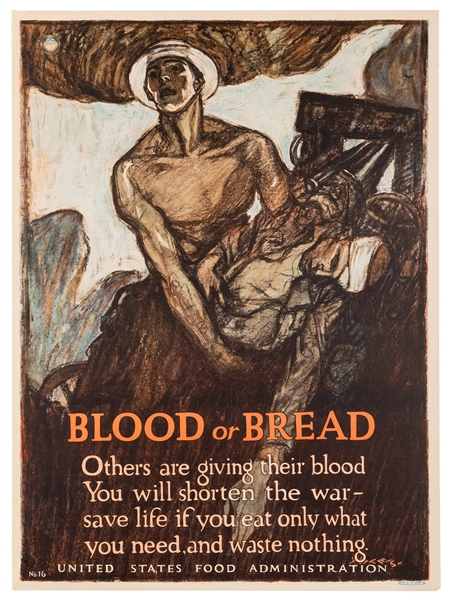  Raleigh, Henry. Blood or Bread. Boston: Forbes, ca. 1918. W...
