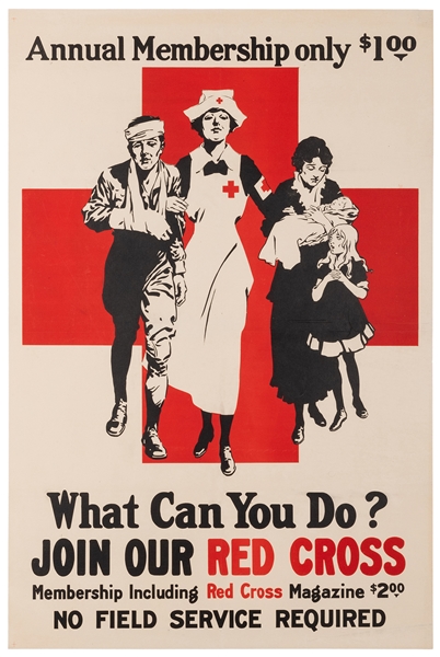  What Can You Do? Join Our Red Cross. Circa 1917. WWI volunt...