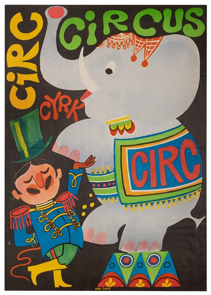  Cioca, Dan. Circus / Cyrk / Circ. 1960s. Stylized depiction...