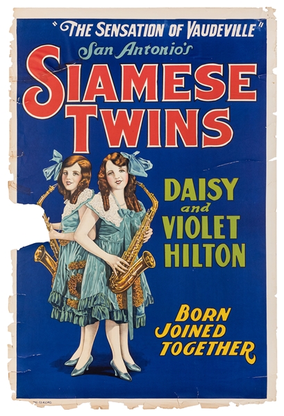  San Antonio’s Siamese Twins Daisy and Violet Hilton. Kansas...