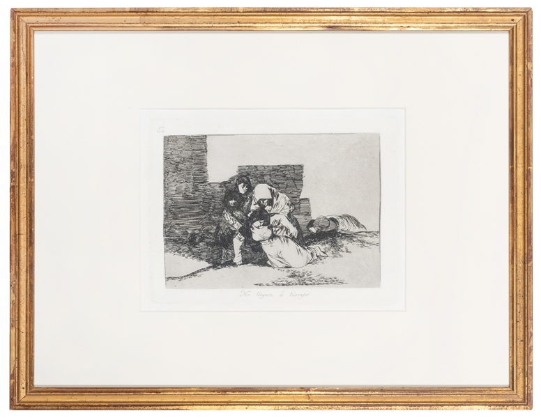 Goya, Francisco (1746-1828). No Llegan a Tiempo. Etching, p...