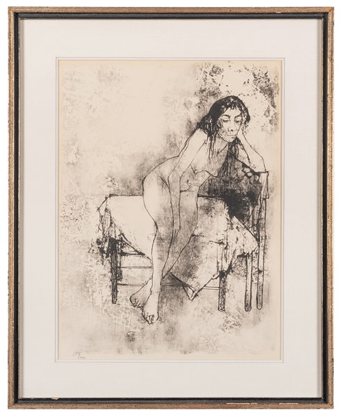  Jansem, Jean (1920-2013). Seated Nude. Lithograph, number 1...