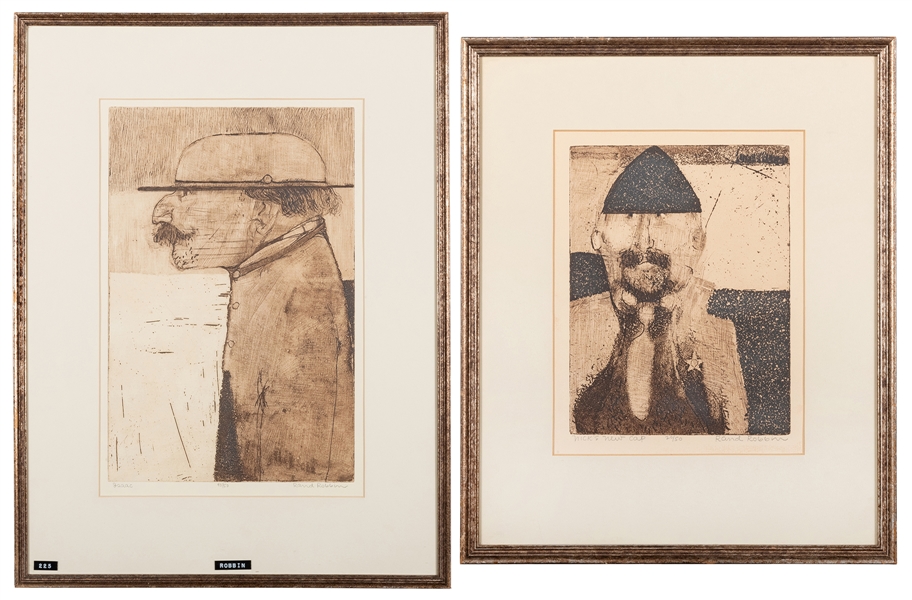  Robbin, Rand (b. 1938). Two Etchings. Including “Isaac”, nu...