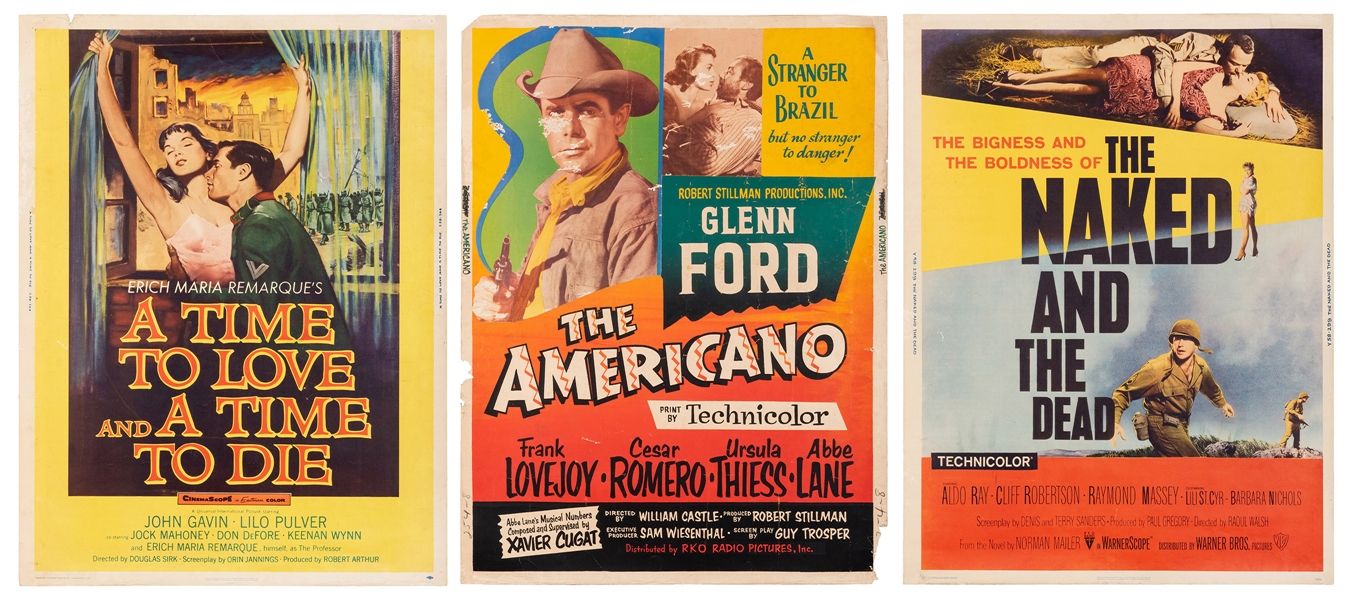  [Film] Group of Three 1950s Movie Posters. One-sheets inclu...