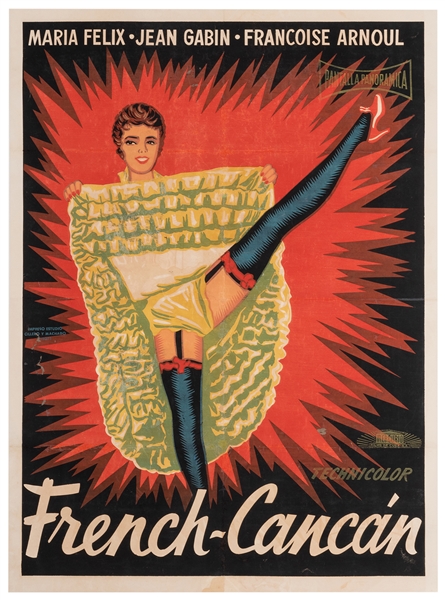  French Cancan. Circa 1955. Cuban movie poster for the music...